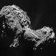 Comet 67P/Churyumov-Gerasimenko via the Rosetta probe, and its weird shape.